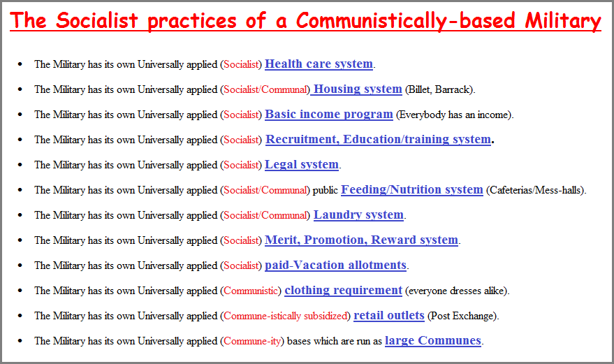 List of Socialist practices in a Communistically run Military (60K)