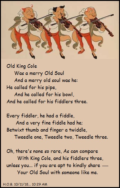 Old King Cole rhyme revised