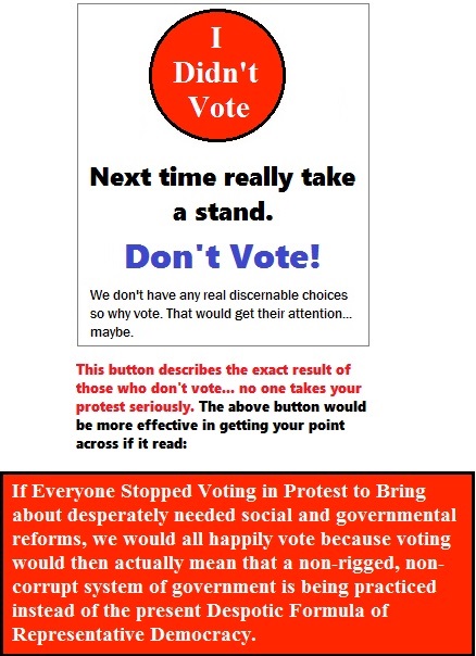 I don't vote protest button