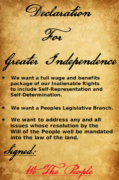 Declaration For Greater Independence Declaration For Greater Independence