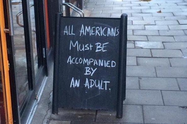  Sign in front of a London Coffee shop  (73K)