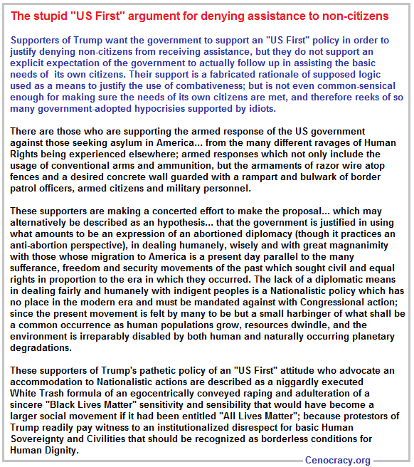 The stupid US First view of Trump supporters The stupid US First view of Trump supporters