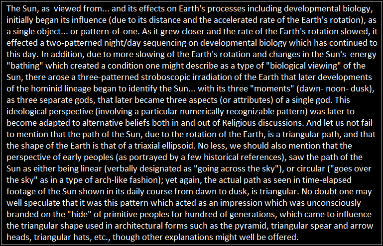 Comments about the Sun's patterns and effects