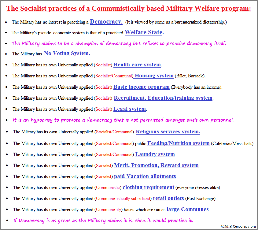The Socialist practices of a Communistically run democratic welfare program The Socialist practices of a Communistically run democratic welfare program