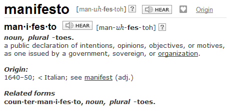 Manifesto definition
