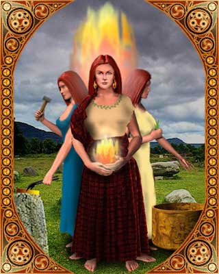 St. Brigit and attributes St. Brigit and attributes
