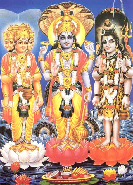 Brahma, Vishnu and Shiva