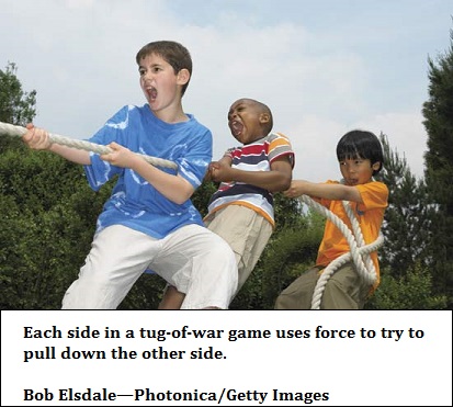 Clean clothes on kids suggest a photographer's staged tug-of-war scene?