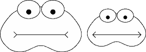 Which mouth line is wider?