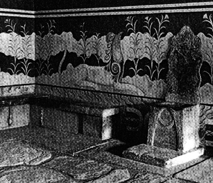 Minoan chair and benches Minoan chair and benches
