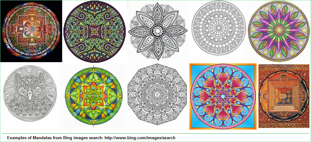 Various examples of mandalas